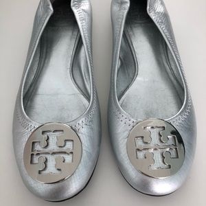Tory Burch Shoes - Tory Burch Silver Flats Tory Burch Shoes - Tory Burch Silver Flats